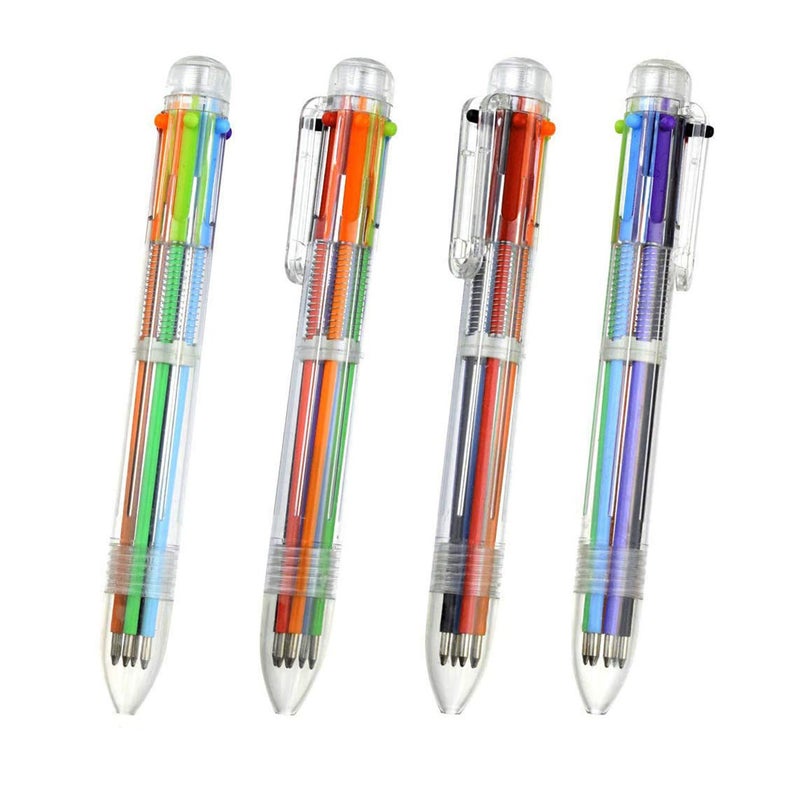 smttw 4 Pack 0.5mm 6-in-1 Multicolor Ballpoint Pen - Best for Smooth Writing-Retractable Ballpoint Pens for Office School Supplies Students Children Unique Gifts - Image 1